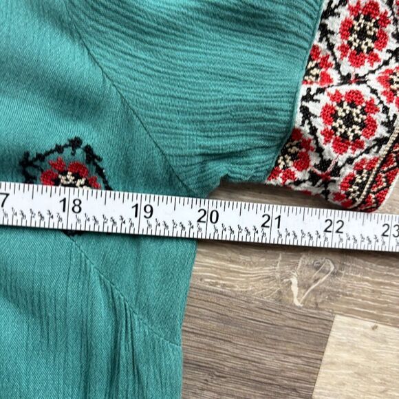 Sundance Tropical Dreams Maxi Dress Blue Red Embroidered Boho size medium - Picture 9 of 15